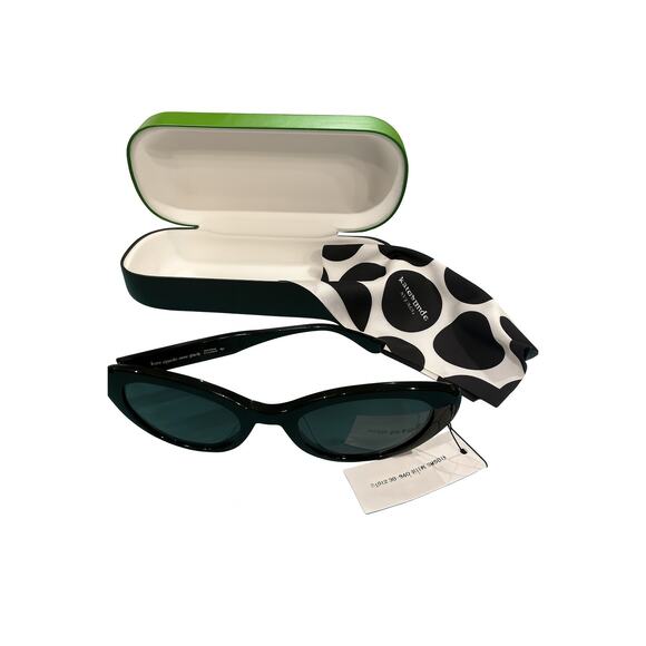 Kate Spade Crystal/S sunglasses*Black Cat Eye*NEW with case and cloth - Picture 1 of 3